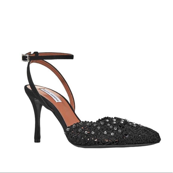 TABITHA SIMMONS Woven Sen Floret Lace Evening heel Black Jewel Pumps 36 - Picture 13 of 15